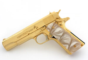1911 COLT GOVERNMENT .38 SUPER, 24K ALL Gold Plated